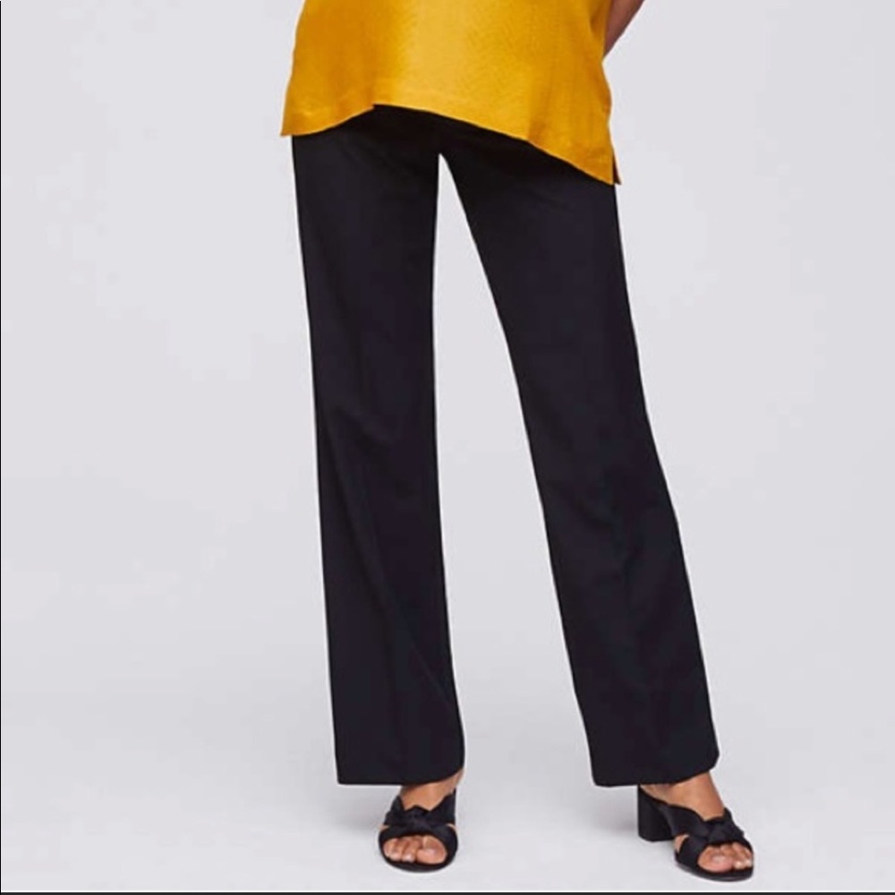 Loft Black Petite Maternity Dress Pants - Picture 2 of 9
